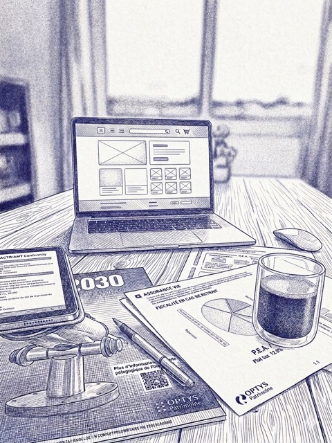 Espace de travail digital d'une agence spécialisée en web design financier